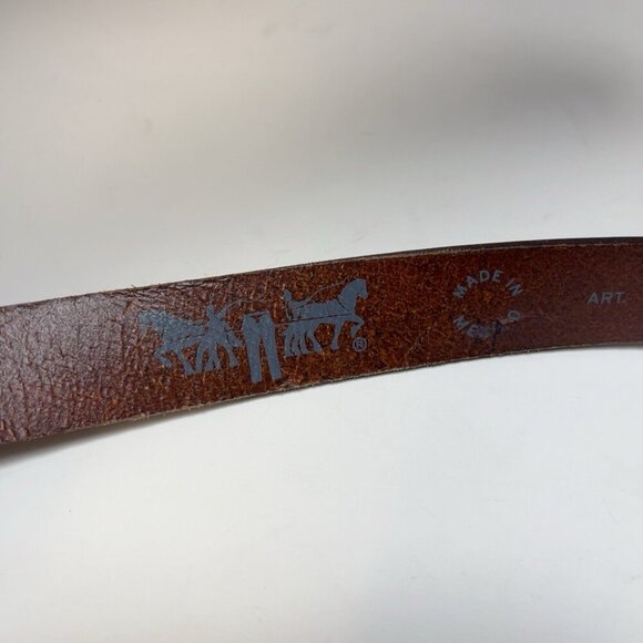 Levi's Womens 80 32 Larkspur Brown Leather Belt - Picture 6 of 8